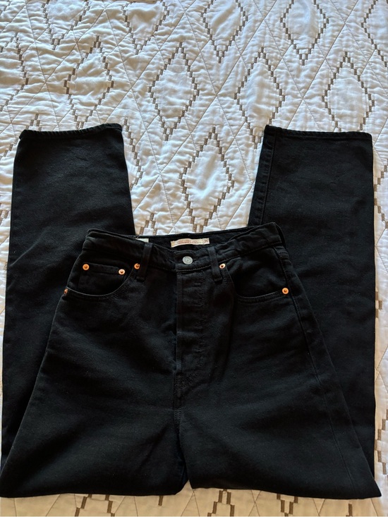 Levi's Denim - Ribcage Straight Ankle High-Rise Black Women's Levi Jeans